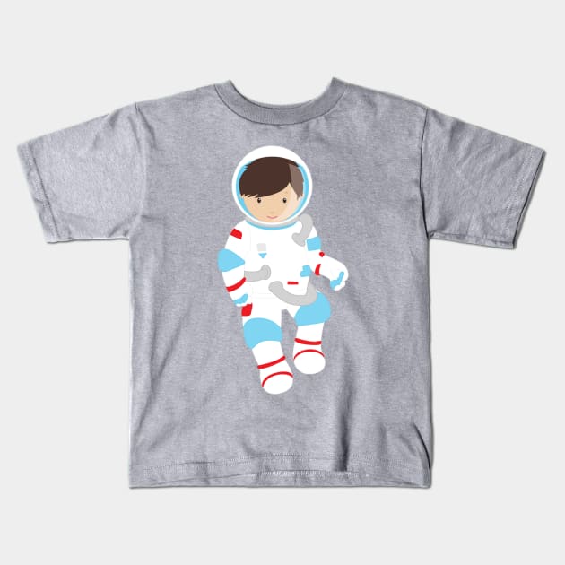 Astronaut Boy, Cosmonaut, Space Flight, Cute Boy Kids T-Shirt by Jelena Dunčević